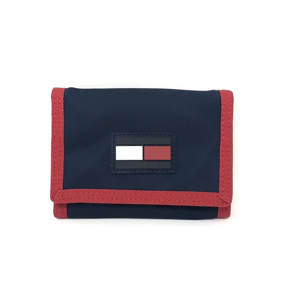 Tommy Hilfiger Nylon Trifold Wallet Big Flag NWT Wristlet Strap LEAH